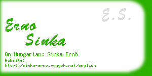 erno sinka business card